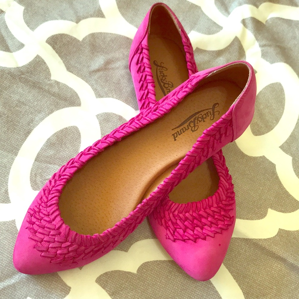 Magenta Flats, Braided suede, Lucky Brand